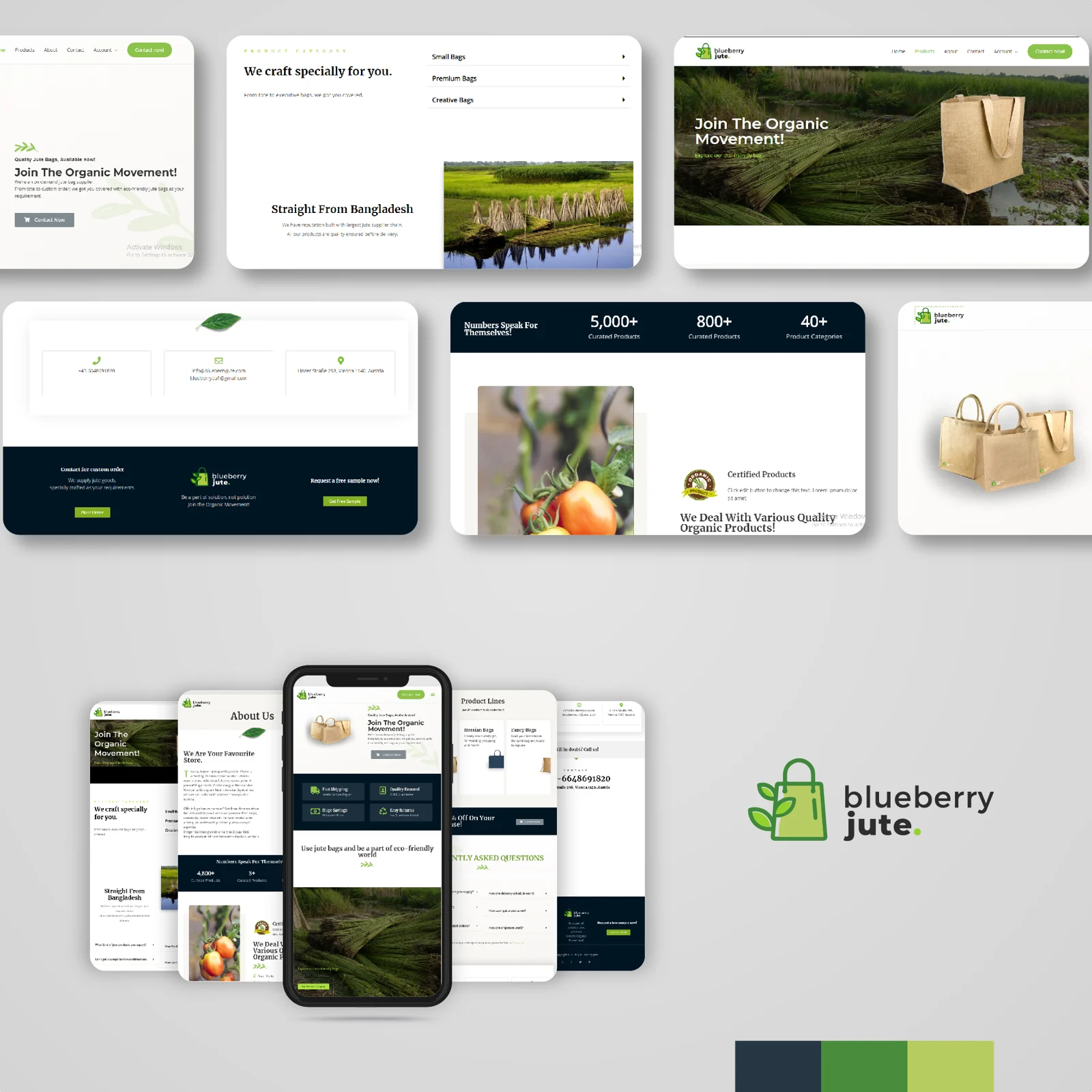 Blueberry Jute project material